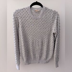 Michael Kors Collection 100% Cashmere Crystal Embellished Heavy Sweater Sz S